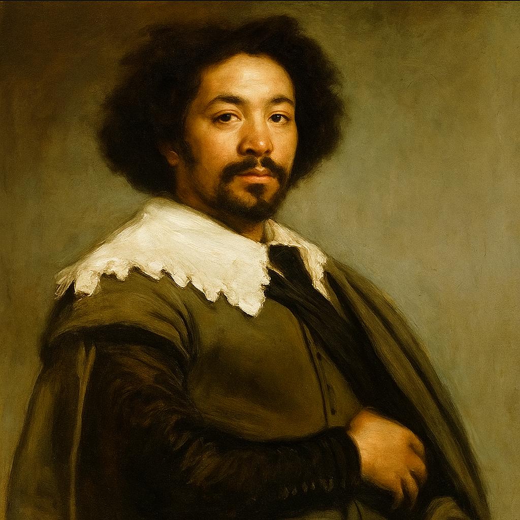 Juan Latino, profesor negro del siglo XVI, enseñando en un aula de la Universidad de Granada.